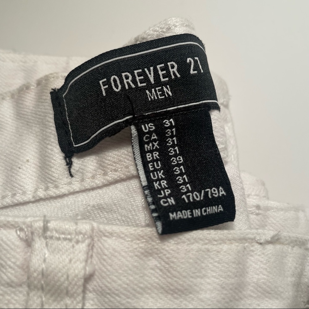 Forever 21 mens white jeans
